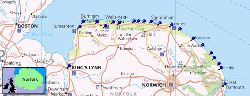 Norfolk Coast Map